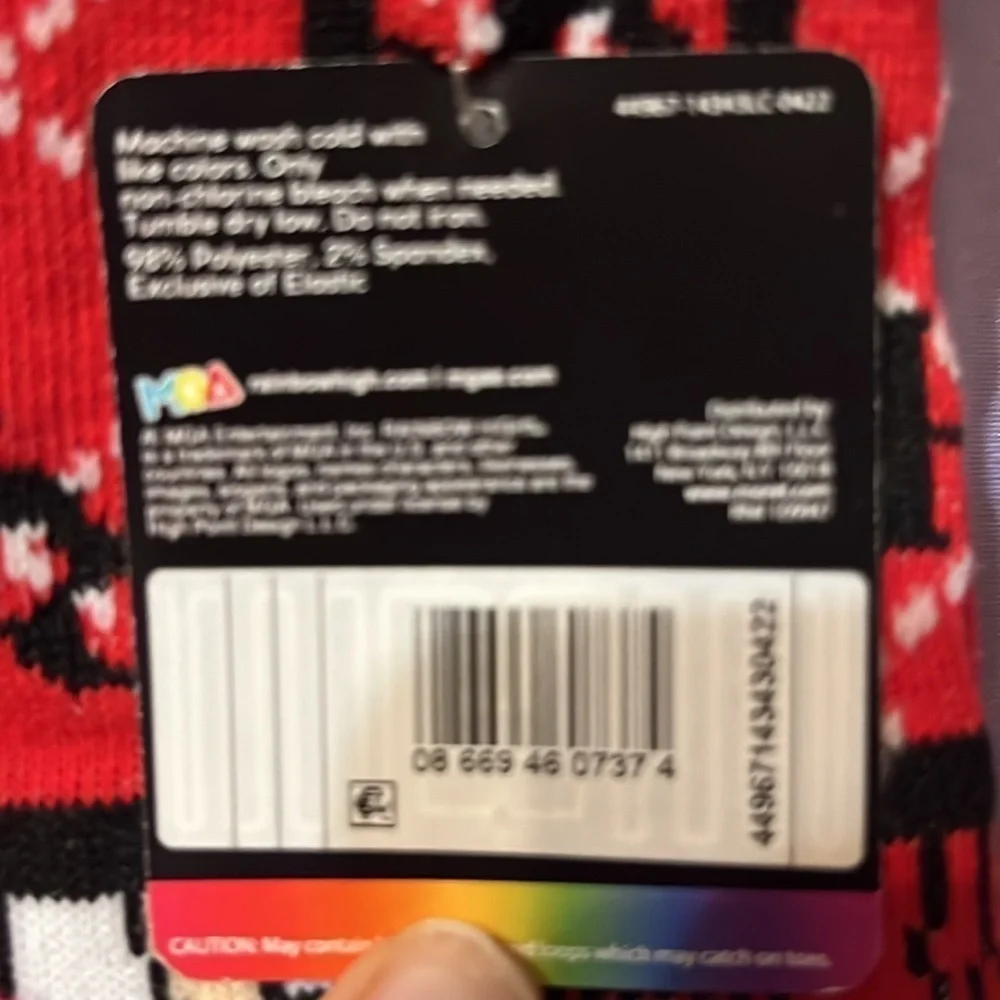 NWT Rainbow High 3 pack knee-high socks Shoe size 9-2.5